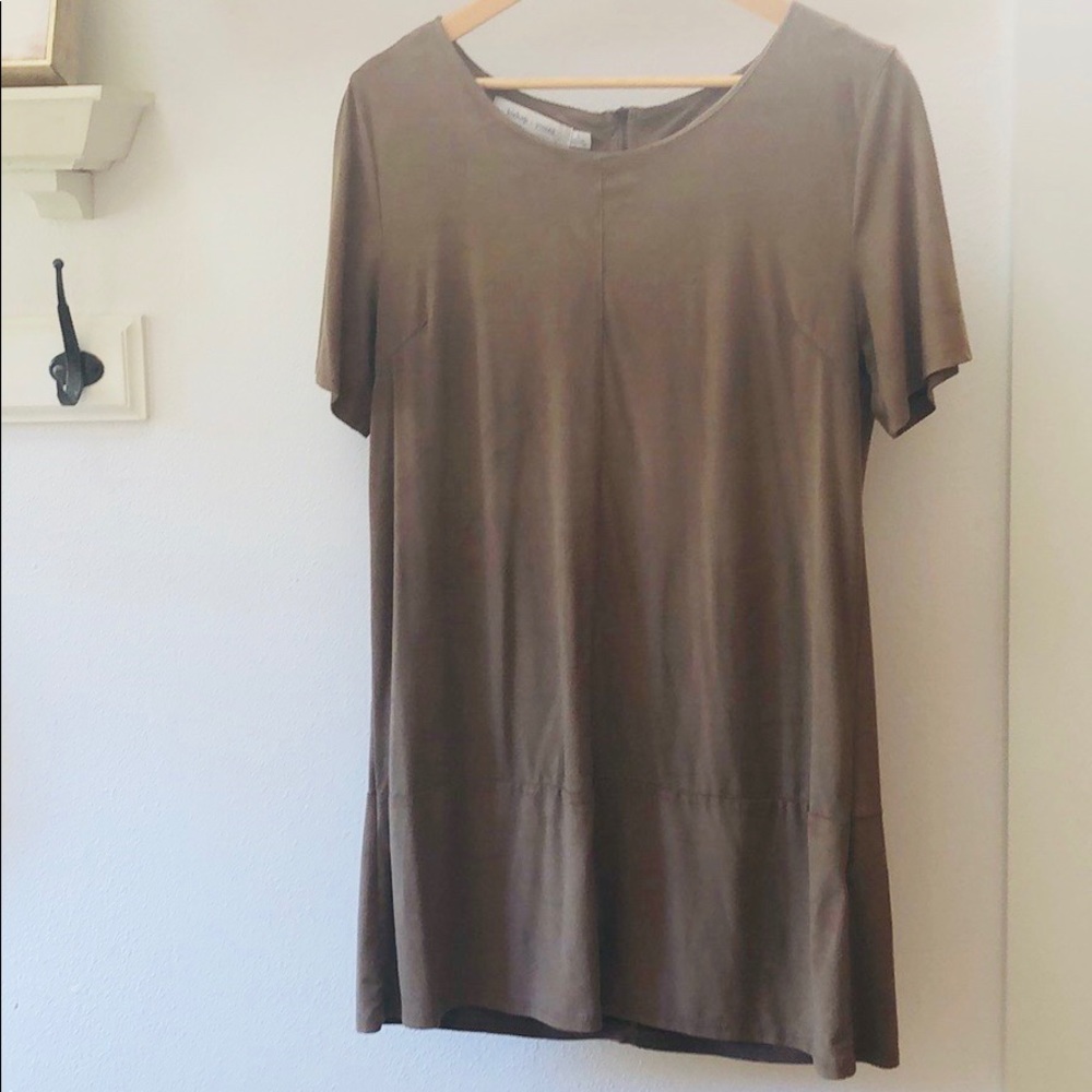 Brown Suede Shift Dress